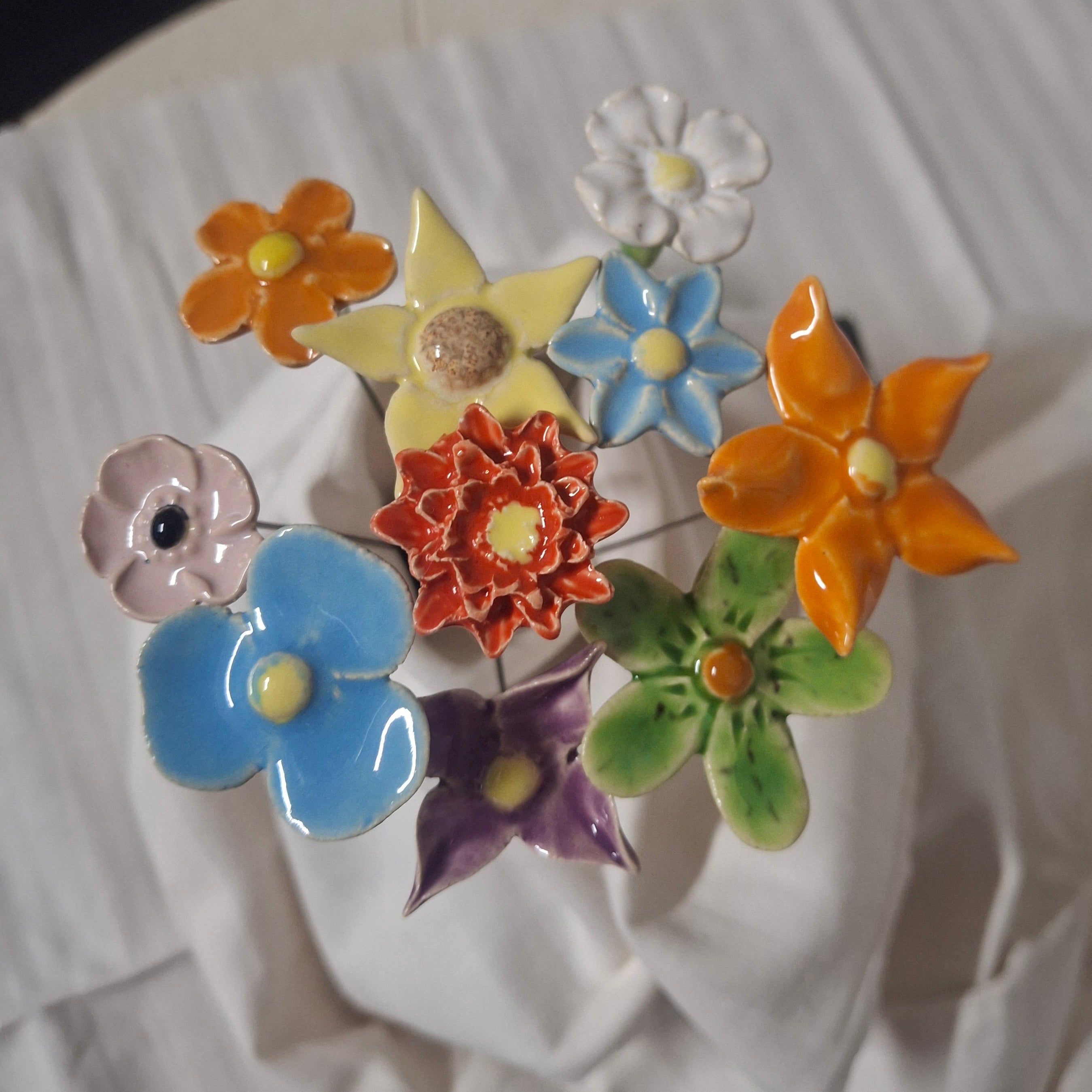 Keramikblümchen, 10 Stück, V1