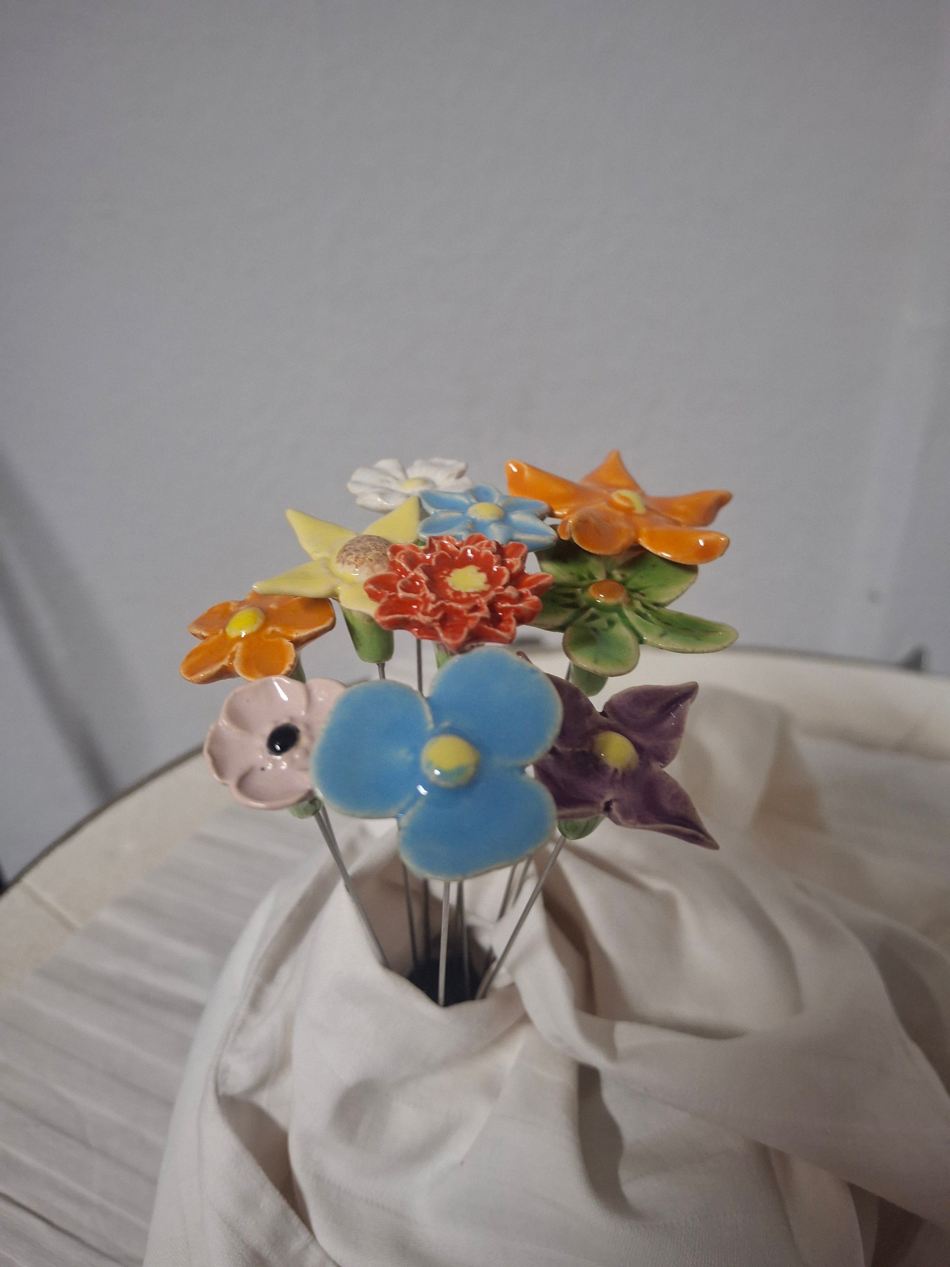 Keramikblümchen, 10 Stück, V1