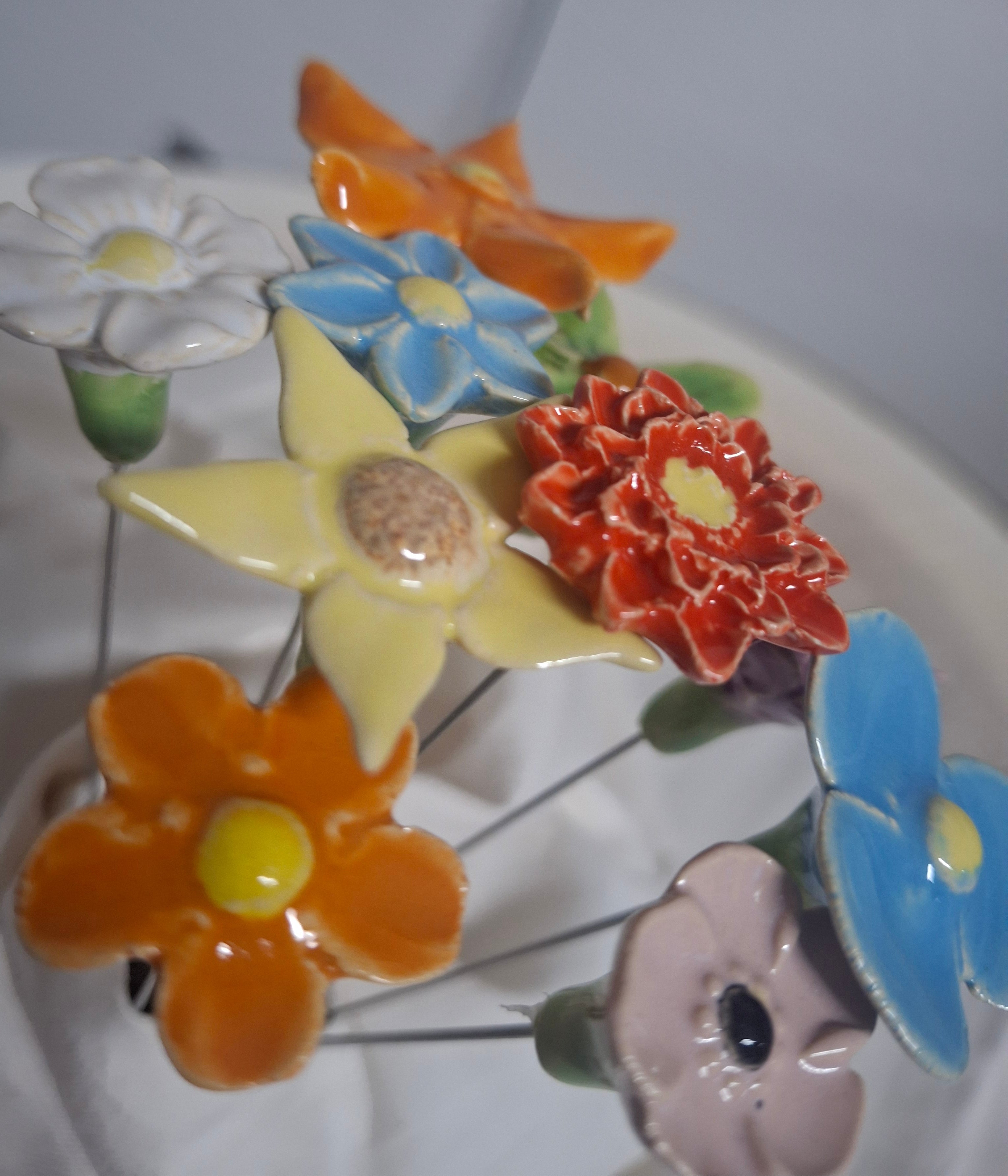 Keramikblümchen, 10 Stück, V1