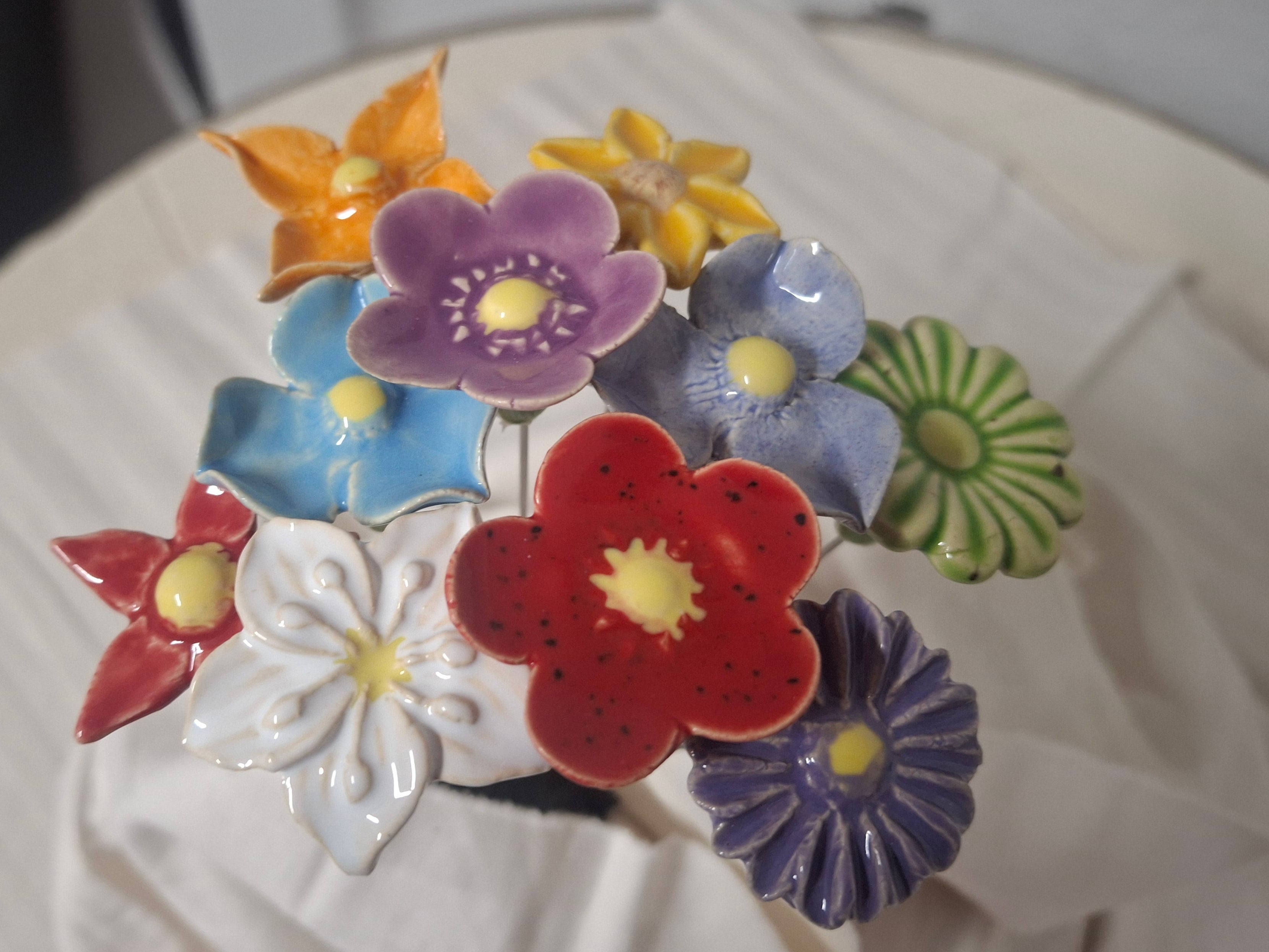 Keramikblümchen, 10 Stück, V2