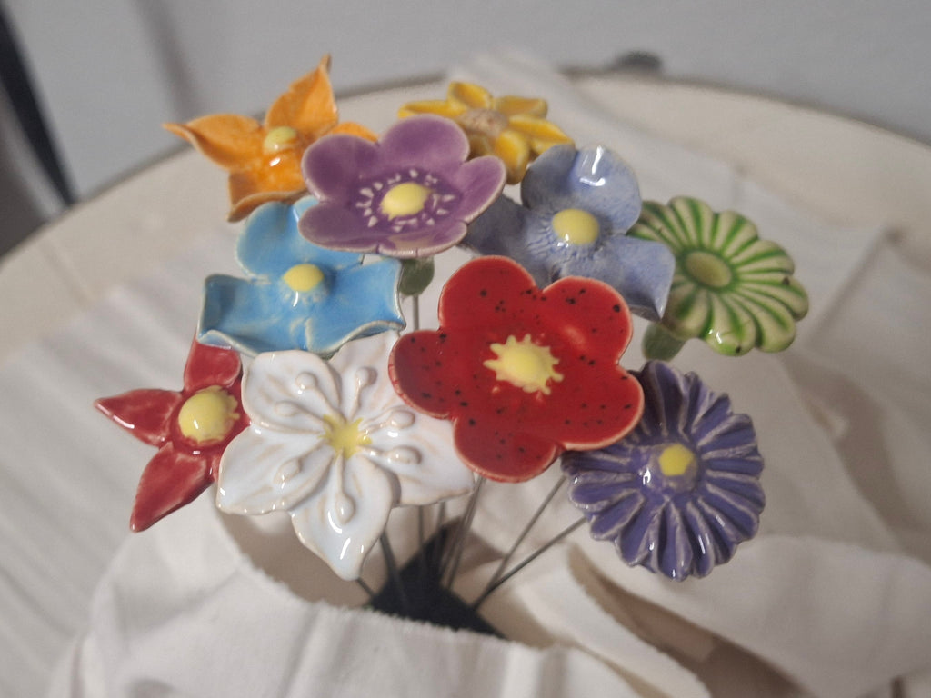 Keramikblümchen, 10 Stück, V2