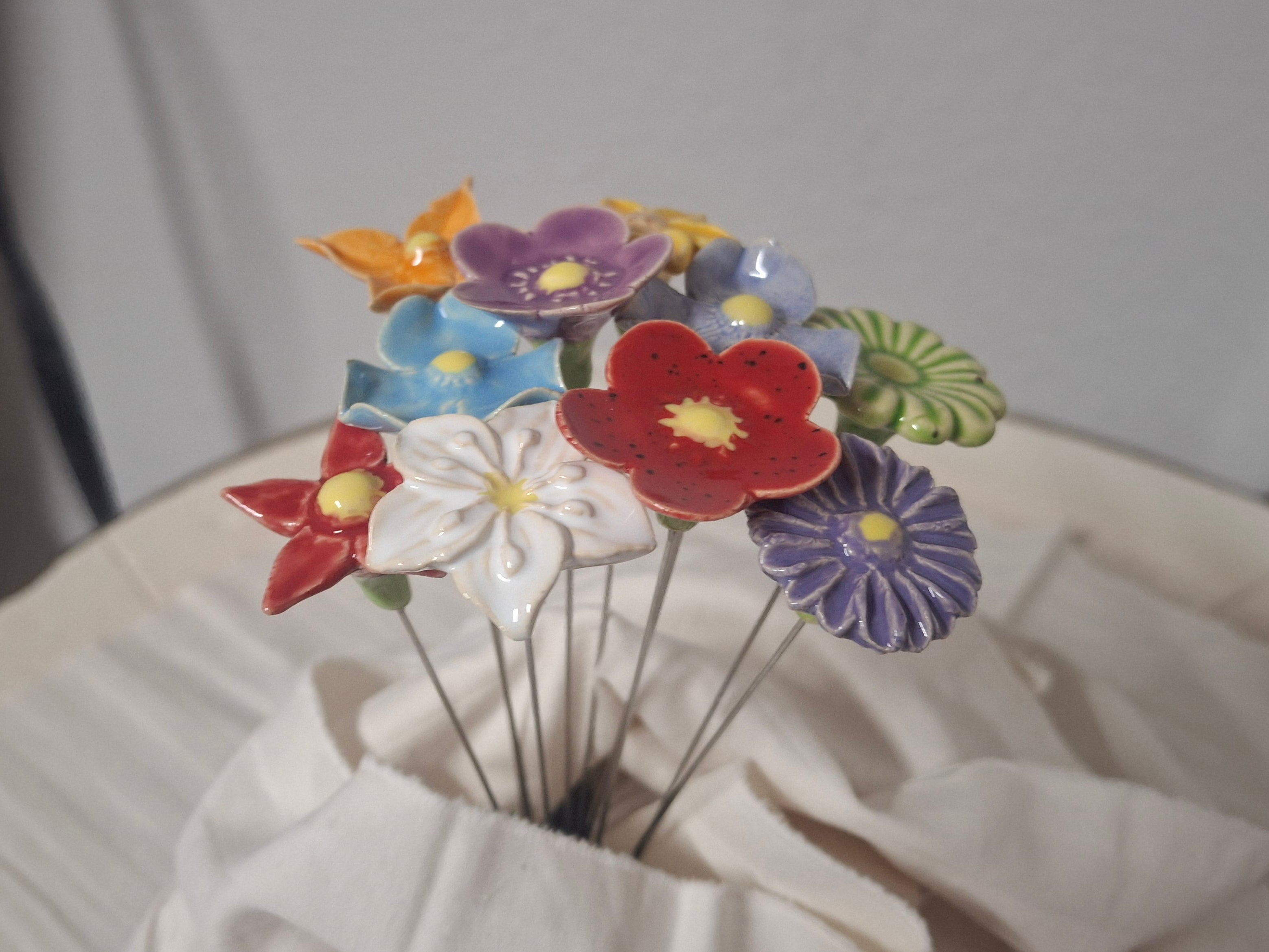 Keramikblümchen, 10 Stück, V2