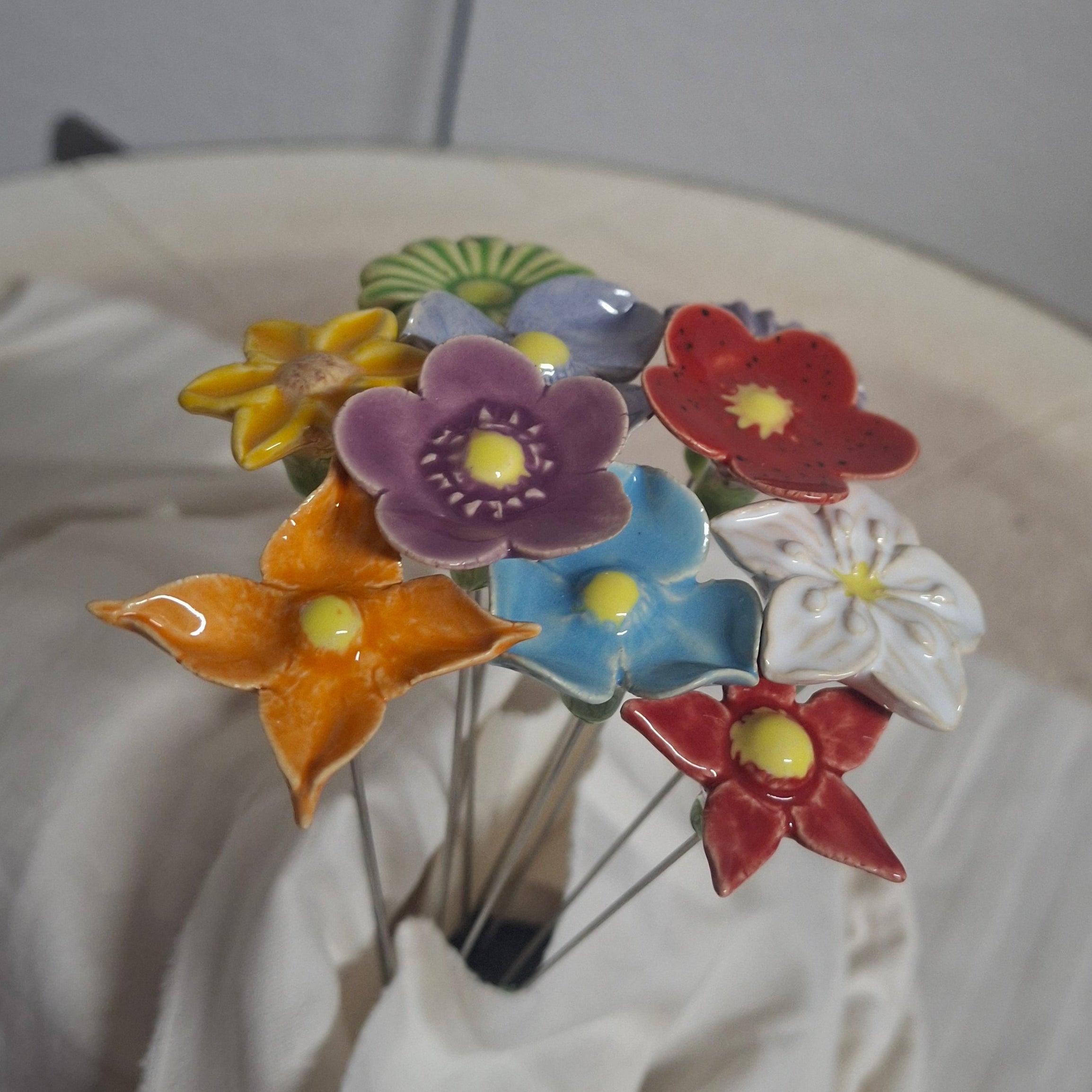 Keramikblümchen, 10 Stück, V2