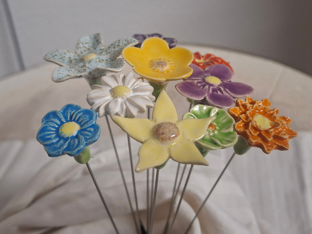Keramikblümchen, 10 Stück, V3