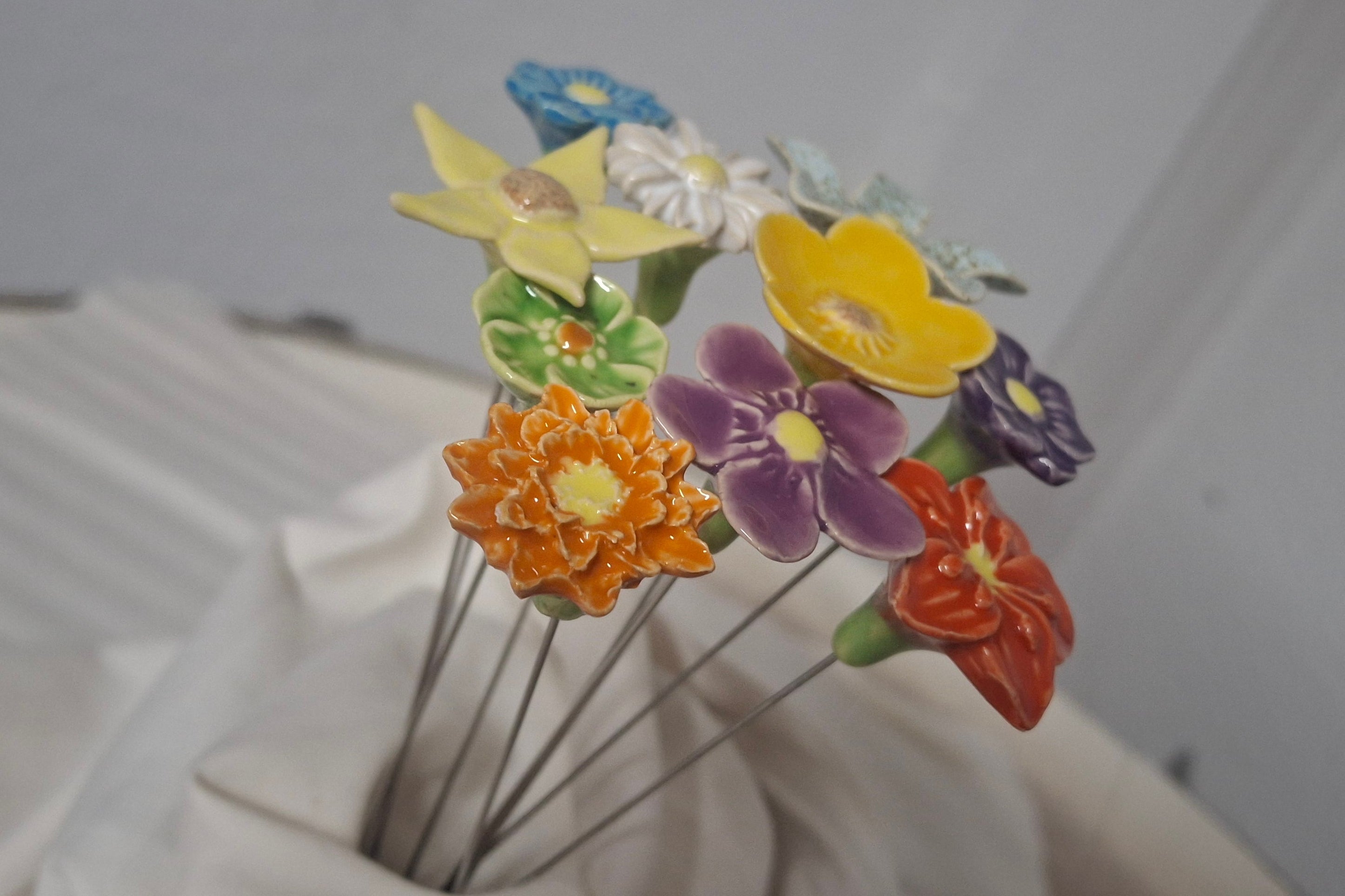 Keramikblümchen, 10 Stück, V3